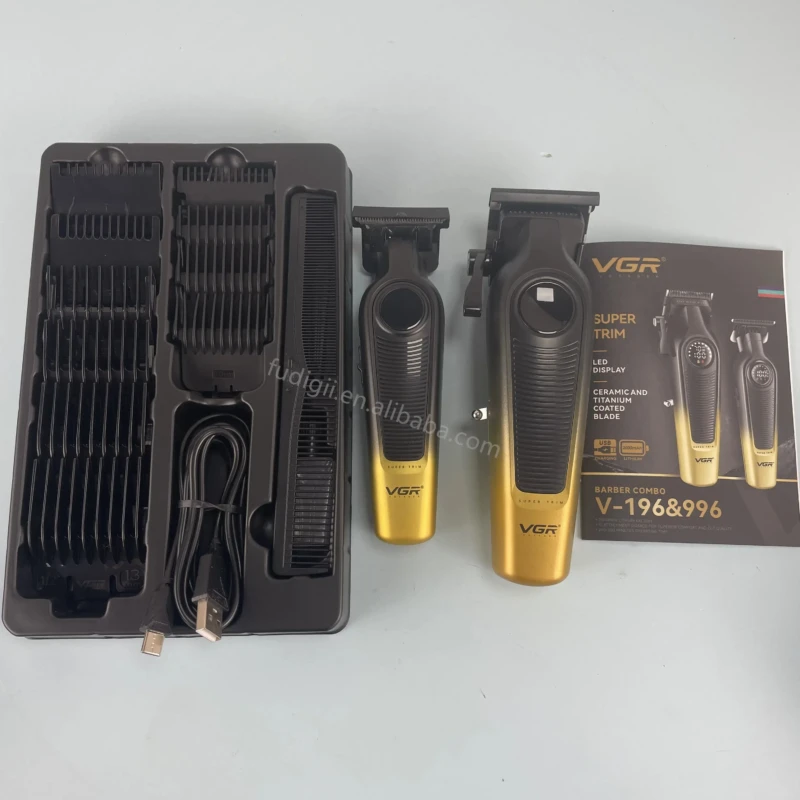 VGR V-196 et V-996 tondeuse cheveux et barbe sans fil avec charge USB