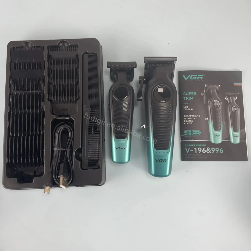 VGR V-196 et V-996 tondeuse cheveux et barbe sans fil avec charge USB