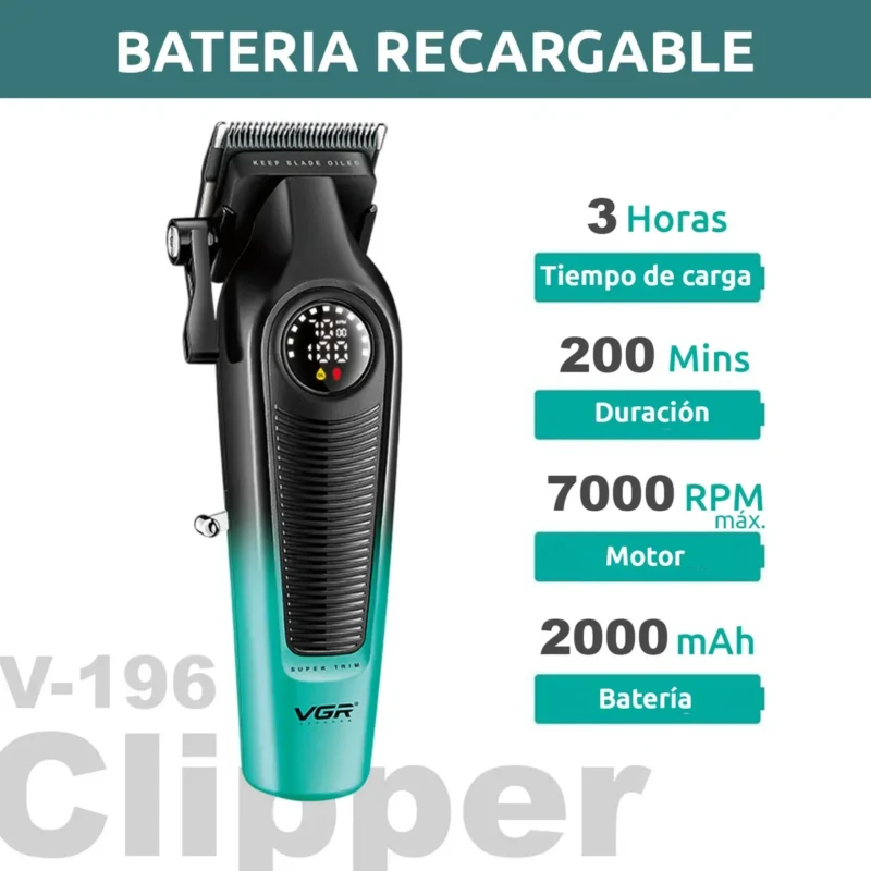 VGR V-196 et V-996 tondeuse cheveux et barbe sans fil avec charge USB