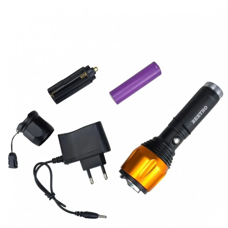 Beetro LA212 – Lampe torche LED rechargeable portative avec zoom ajustable et 3 modes torche beetro torche de poche