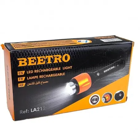 Beetro LA212 – Lampe torche LED rechargeable portative avec zoom ajustable et 3 modes torche beetro torche de poche