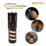 Beetro LA518 Torche LED Rechargeable Puissante Avec USB C Et Fonction Power Bank torche beetro