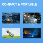 CH-23063-S Lampe Torche LED Solaire Rechargeable – Lampe portable multi-modes avec indicateur de charge Lampe Torche LED