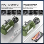 CH-23063-S Lampe Torche LED Solaire Rechargeable – Lampe portable multi-modes avec indicateur de charge Lampe Torche LED