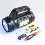 HM-7729G – Lampe torche multifonction avec boîte à outils rechargeable torche multifonction