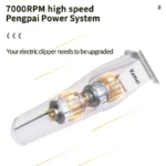 Kemei KM-5207 Tondeuse Rechargeable Écran LCD Batterie 2000 mAh 7200 Tr/min