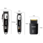 Kemei KM-8531 – Kit tondeuse cheveux et barbe 3 en 1 rechargeable sans fil écran LCD Tondeuse multifonction Tondeuse professionnelle