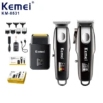 Kemei KM-8531 – Kit tondeuse cheveux et barbe 3 en 1 rechargeable sans fil écran LCD Tondeuse multifonction Tondeuse professionnelle