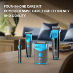 Kemei KM-8534 – Kit tondeuse multifonction 4 en 1 sans fil rechargeable 8W batterie 2000 mAh Tondeuse multifonction Tondeuse professionnelle