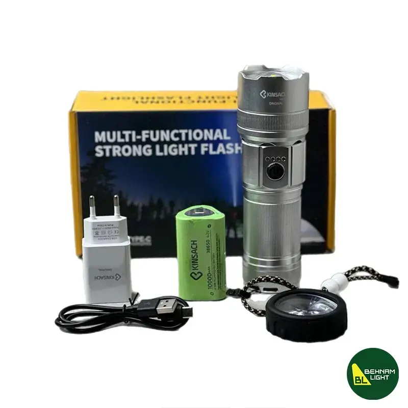 Ks 180 3led lampe torche led rechargeable et polyvalente – chromé argent torche torche de poche