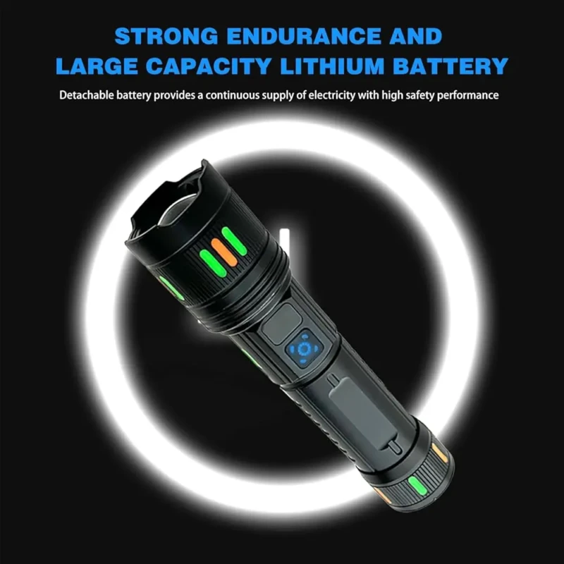 Lampe torche LED zoom télescopique bandes fluorescentes pour les urgences, le camping et la randonnée torche professionnel