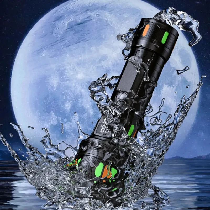 Lampe torche LED zoom télescopique bandes fluorescentes pour les urgences, le camping et la randonnée torche professionnel