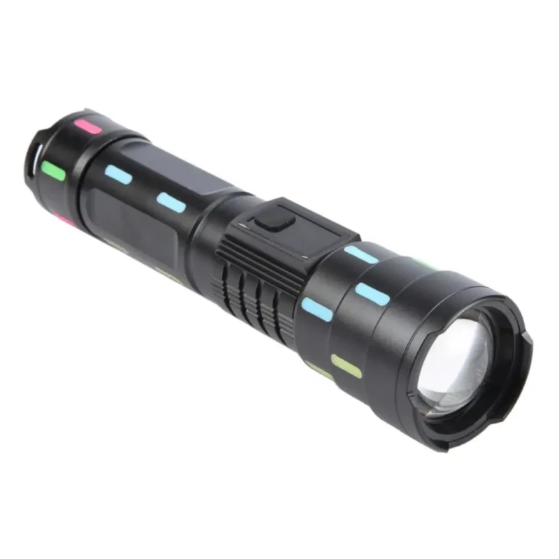 Lampe torche LED zoom télescopique bandes fluorescentes pour les urgences, le camping et la randonnée torche professionnel
