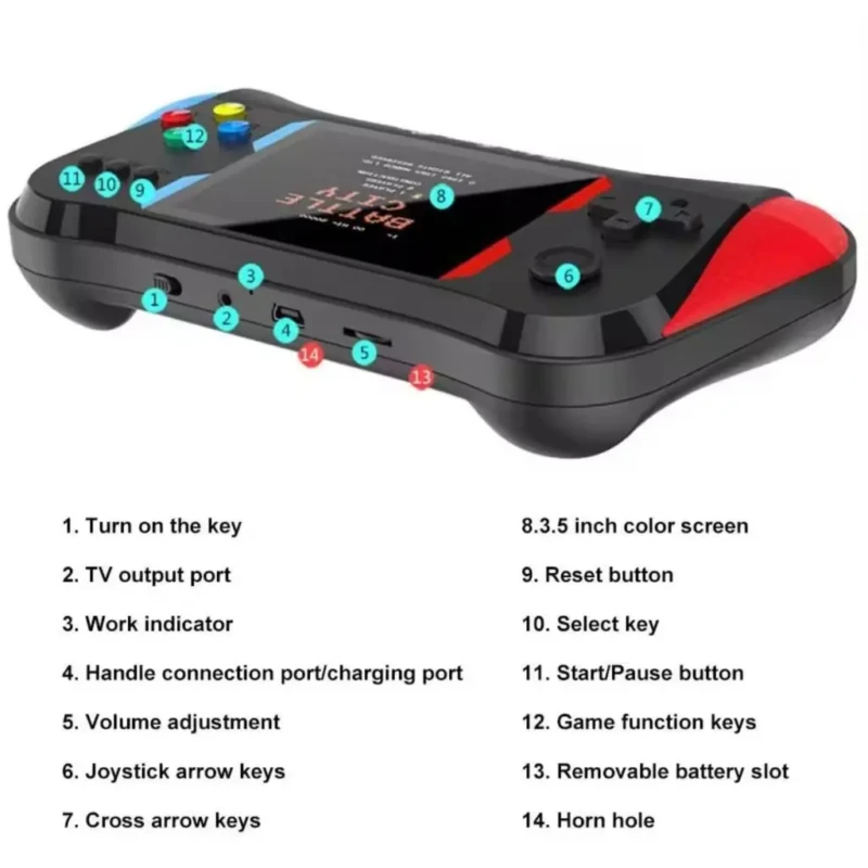 Maizic Smarthome Dual console portable rétro avec 500 jeux intégrés pour 1 ou 2 joueurs