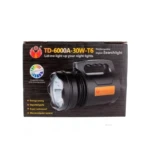 TD-6000A – Lampe Torche Projecteur LED Rechargeable 30W T6 Longue Portée Lampe torche Projecteur LED