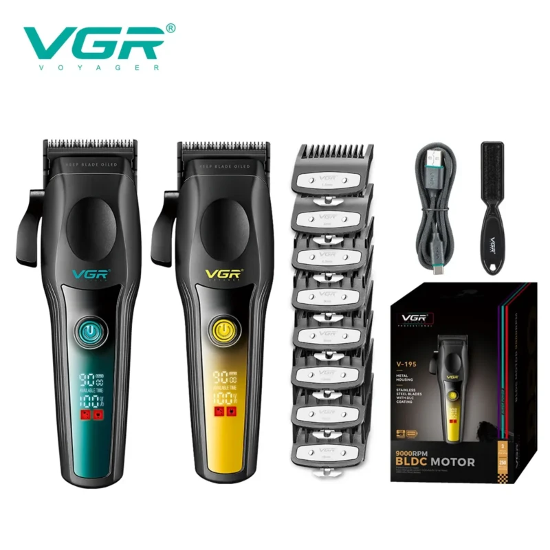VGR V-195 – Tondeuse professionnelle salon série avec moteur 9000 RPM et batterie 2500 mAh Tondeuse professionnelle tondeuse vgr