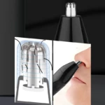 Kemei KM‑114 – Tondeuse Électrique Rechargeable 3‑en‑1 USB, Étanche IPX5, Lames Acier