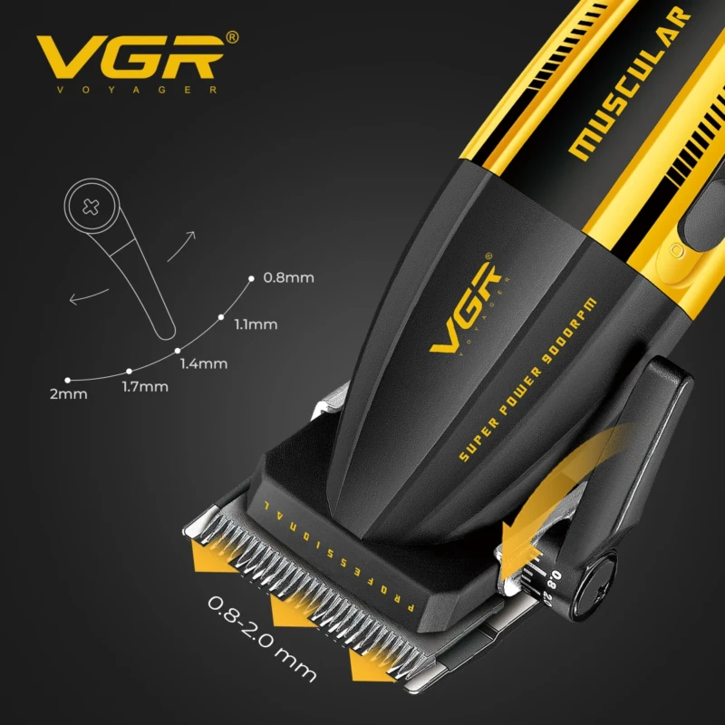 VGR V-937 – Tondeuse professionnelle avec bras levier tondeuse dégradé – cheveux & barbe rechargeable batterie 2000 mAh