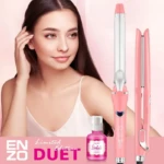 ENZO EN-3886 Lisseur et Boucleur 2 en 1 Plaques Céramiques Rose