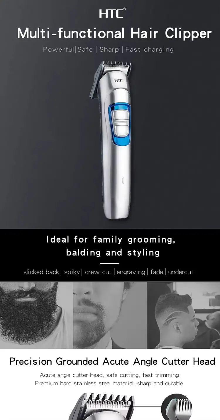 HTC AT-526 – Tondeuse cheveux & barbe sans fil rechargeable 3W tondeuse bon prix tondeuse htc