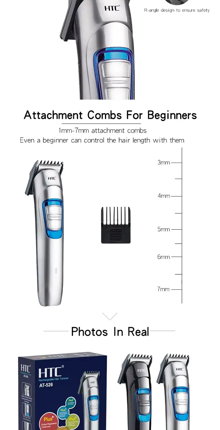 HTC AT-526 – Tondeuse cheveux & barbe sans fil rechargeable 3W tondeuse bon prix tondeuse htc