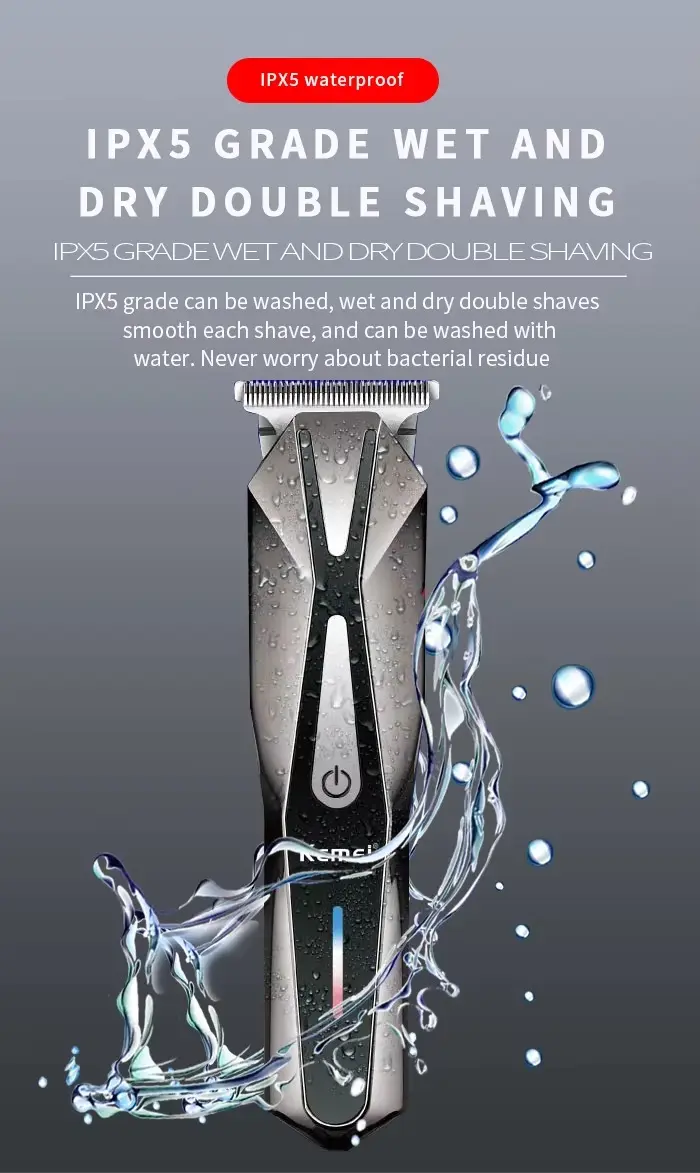 Kemei KM-1452 – Tondeuse professionnelle sans fil cheveux et barbe 5W batterie 1200 mAh recharge USB rapide