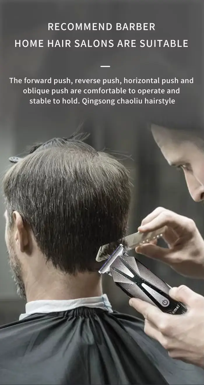 Kemei KM-1452 – Tondeuse professionnelle sans fil cheveux et barbe 5W batterie 1200 mAh recharge USB rapide