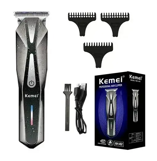 Kemei KM-1452 – Tondeuse professionnelle sans fil cheveux et barbe 5W batterie 1200 mAh recharge USB rapide