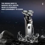 Kemei KM-1524 – Rasoir électrique rotatif 3 têtes sans fil étanche écran LCD batterie 1000 mAh Rasoir électrique rotatif Rasoir électrique rotatif 3 têtes