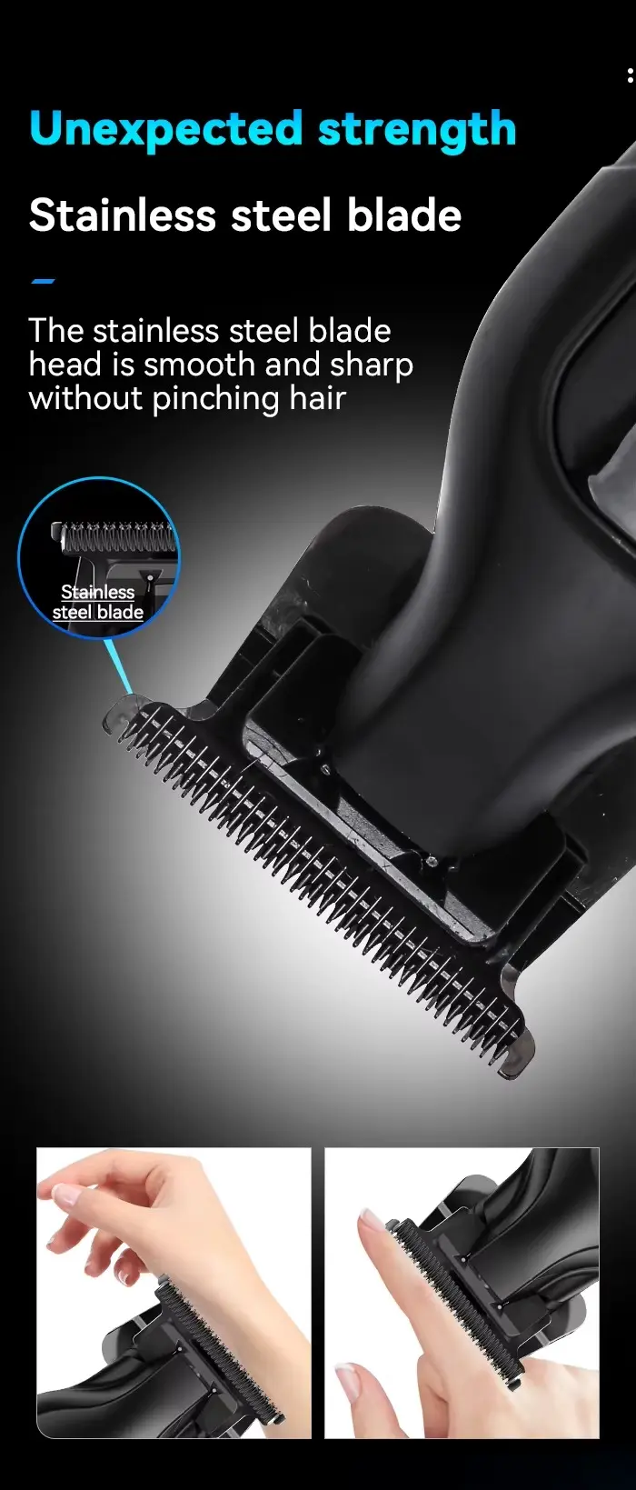 Kemei KM-1681 Tondeuse Cheveux Barbe Rechargeable Écran LCD – noir