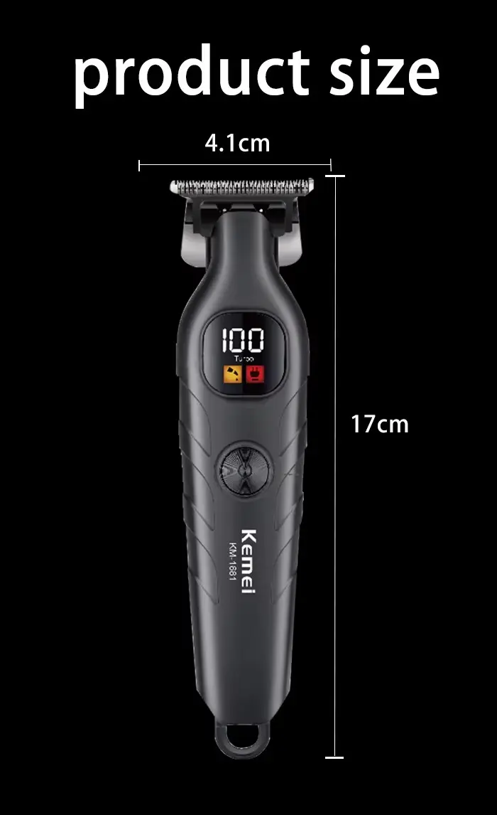 Kemei KM-1681 Tondeuse Cheveux Barbe Rechargeable Écran LCD – noir