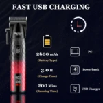 KEMEI KM-1782 Tondeuse Cheveux et Barbe 9000RPM Batterie 2600 mAh tondeuse avec levier Tondeuse professionnelle