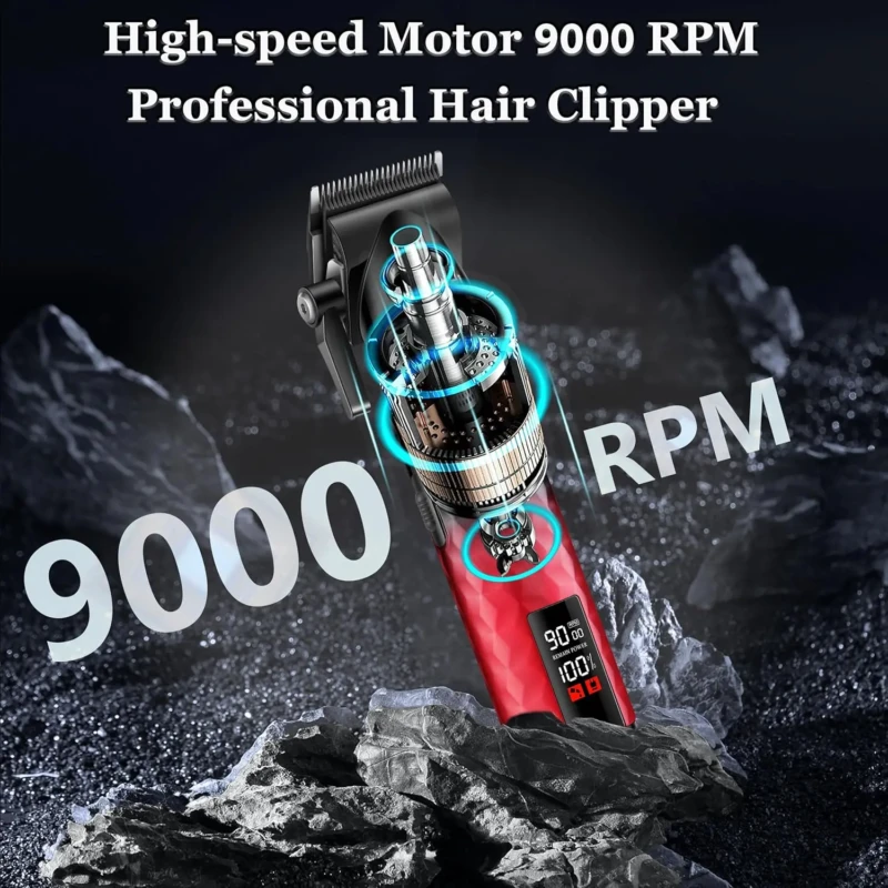 KEMEI KM-1782 Tondeuse Cheveux et Barbe 9000RPM Batterie 2600 mAh tondeuse avec levier Tondeuse professionnelle