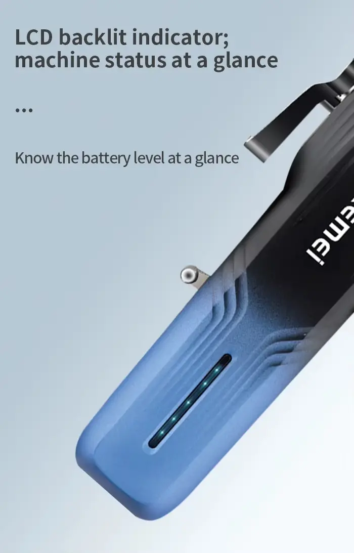 Kemei KM-1797 – Tondeuse professionnelle sans fil cheveux et barbe 5W batterie 2000 mAh écran LCD tondeuse avec levier