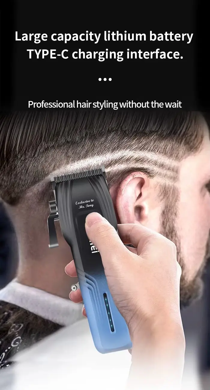 Kemei KM-1797 – Tondeuse professionnelle sans fil cheveux et barbe 5W batterie 2000 mAh écran LCD tondeuse avec levier