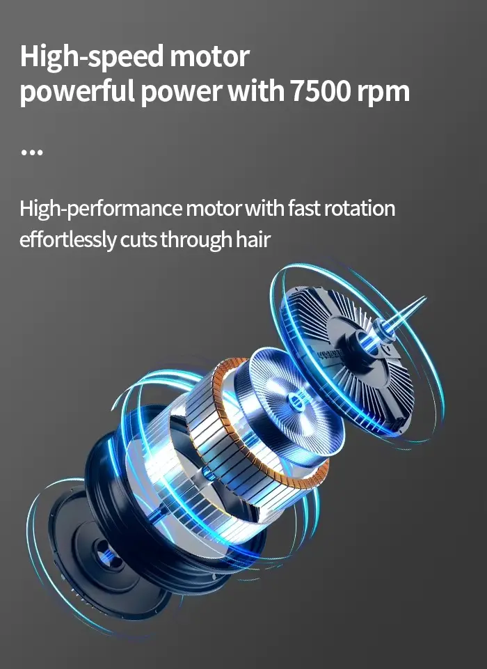 Kemei KM-1797 – Tondeuse professionnelle sans fil cheveux et barbe 5W batterie 2000 mAh écran LCD tondeuse avec levier