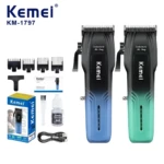 Kemei KM-1797 – Tondeuse professionnelle sans fil cheveux et barbe 5W batterie 2000 mAh écran LCD tondeuse avec levier