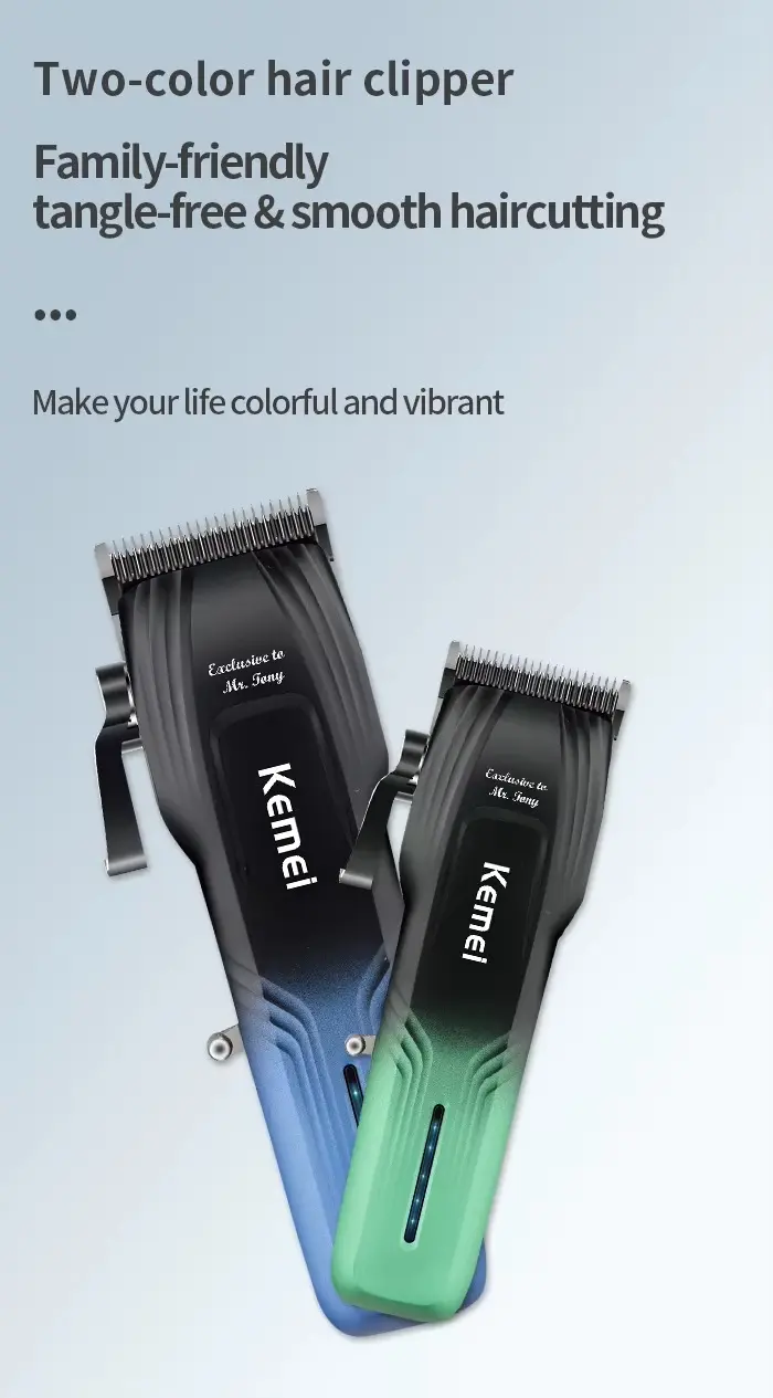 Kemei KM-1797 – Tondeuse professionnelle sans fil cheveux et barbe 5W batterie 2000 mAh écran LCD tondeuse avec levier