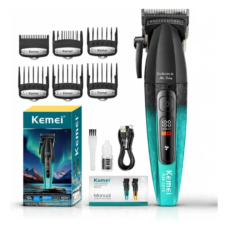 KEMEI KM-1819 Tondeuse Pro avec levier Cheveux et Barbe 7000 Tr/min 1200 mAh – tondeuse avec levier