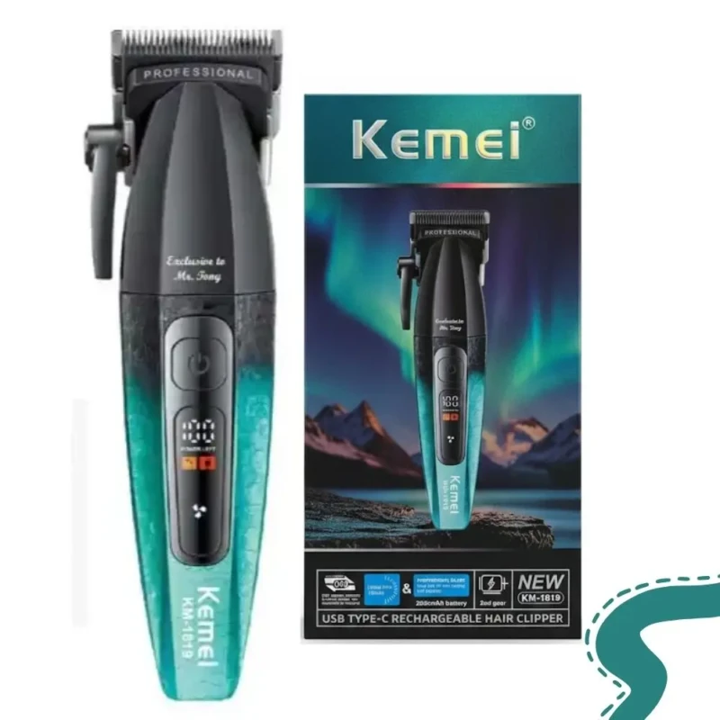 KEMEI KM-1819 Tondeuse Pro avec levier Cheveux et Barbe 7000 Tr/min 1200 mAh – tondeuse avec levier