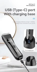 Kemei Km-1849 Tondeuse corporelle électrique sans fil de haute qualité pour hommes, étanche, pour la zone intime tondeuse zone intime