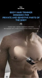 Kemei Km-1849 Tondeuse corporelle électrique sans fil de haute qualité pour hommes, étanche, pour la zone intime tondeuse zone intime