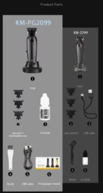 KEMEI KM-PG2299 – Tondeuse Professionnelle T-Blade 7000 RPM Batterie 1200 mAh tonduese kemei