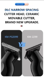 KEMEI KM-PG2299 – Tondeuse Professionnelle T-Blade 7000 RPM Batterie 1200 mAh tonduese kemei