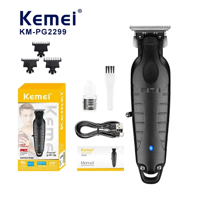 KEMEI KM-PG2299 – Tondeuse Professionnelle T-Blade – avec support 7000 RPM Batterie 1200 mAh tonduese kemei
