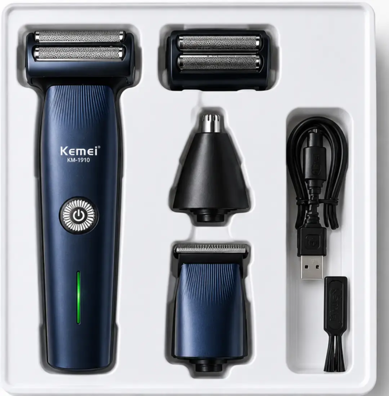 Kemei KM‑1260 – Tondeuse Électrique 3en 1 Sans Fil Rechargeable | , USB, Tondeuse multifonction