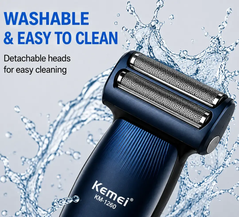 Kemei KM‑1260 – Tondeuse Électrique 3en 1 Sans Fil Rechargeable | , USB, Tondeuse multifonction