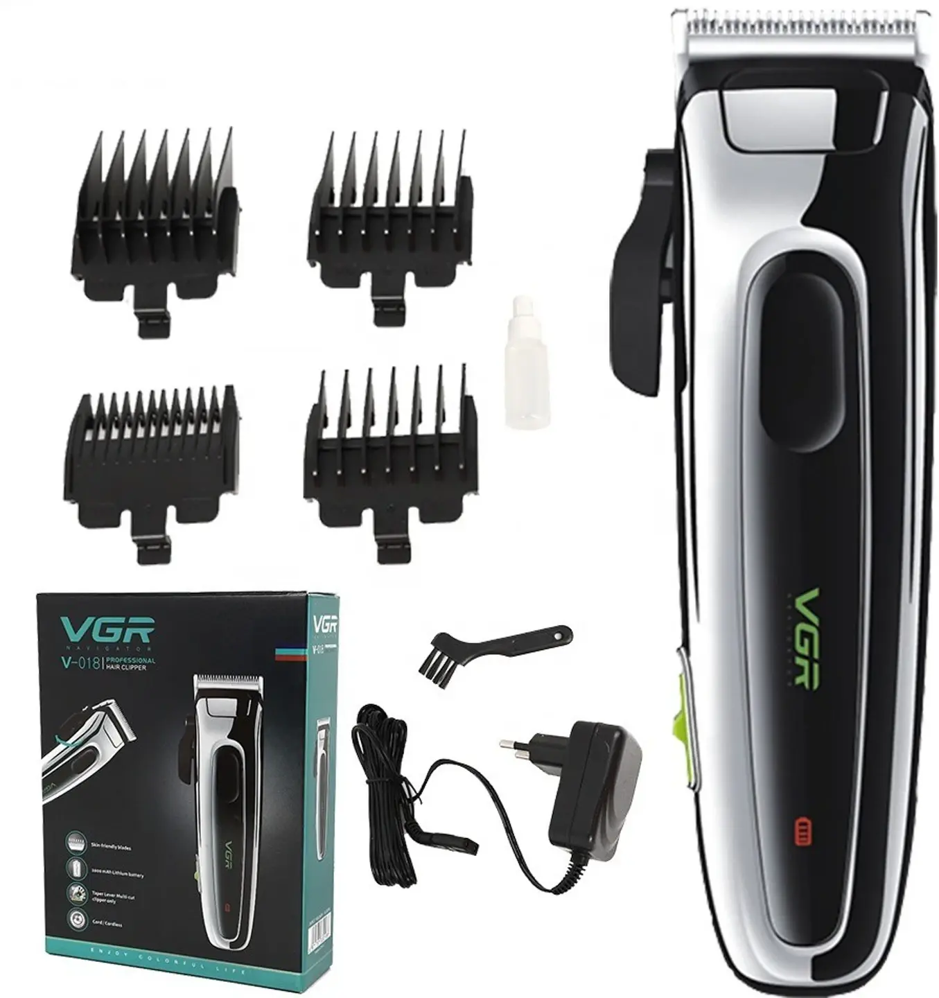 VGR V-018 Tondeuse Pro Cheveux et Barbe 10 W Autonomie 180 Minutes tondeuse 10W tondeuse avec levier