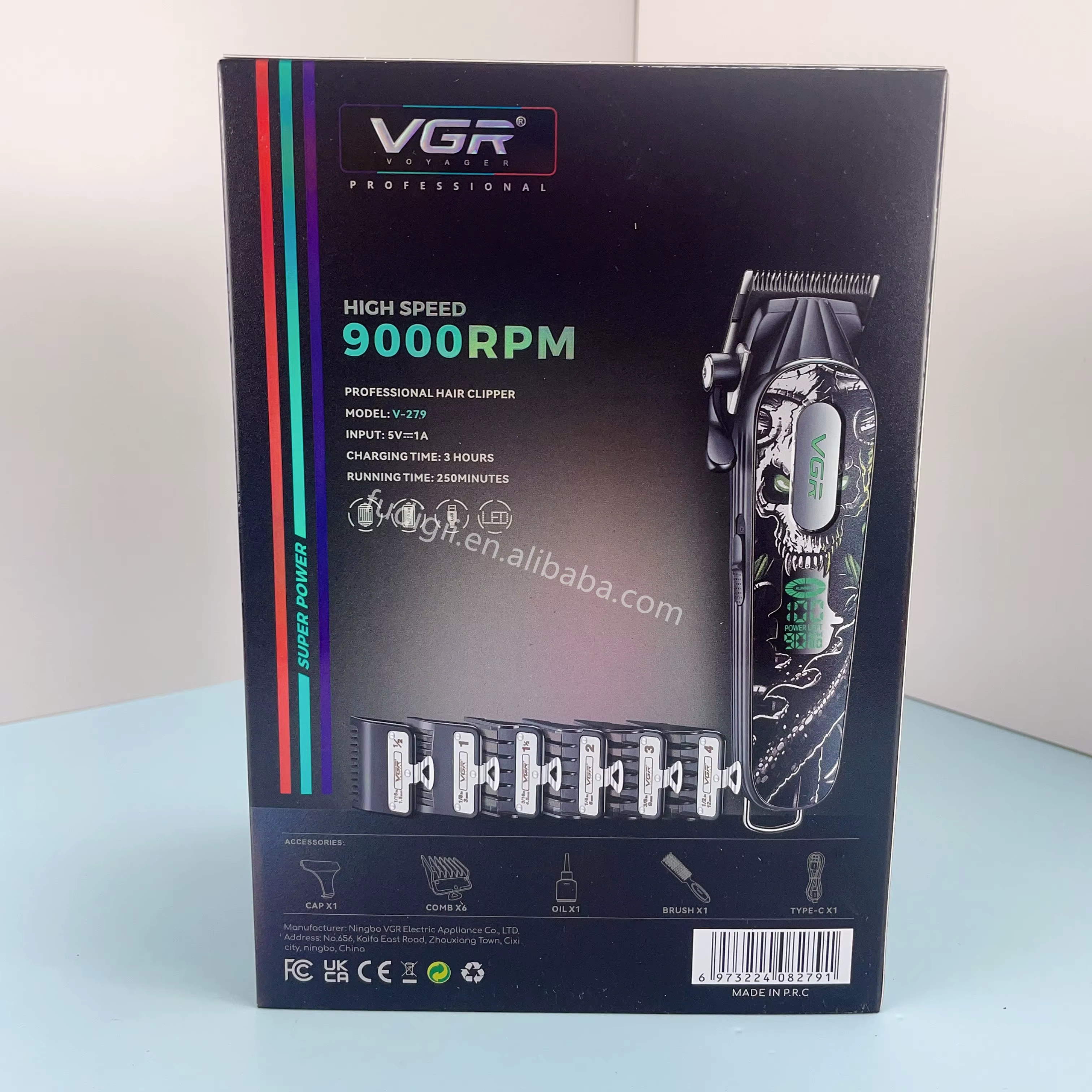 VGR V-279 tondeuse sans fil avec bras – moteur 9000 tr/min batterie 2500 mAh tondeuse avec levier Tondeuse professionnelle