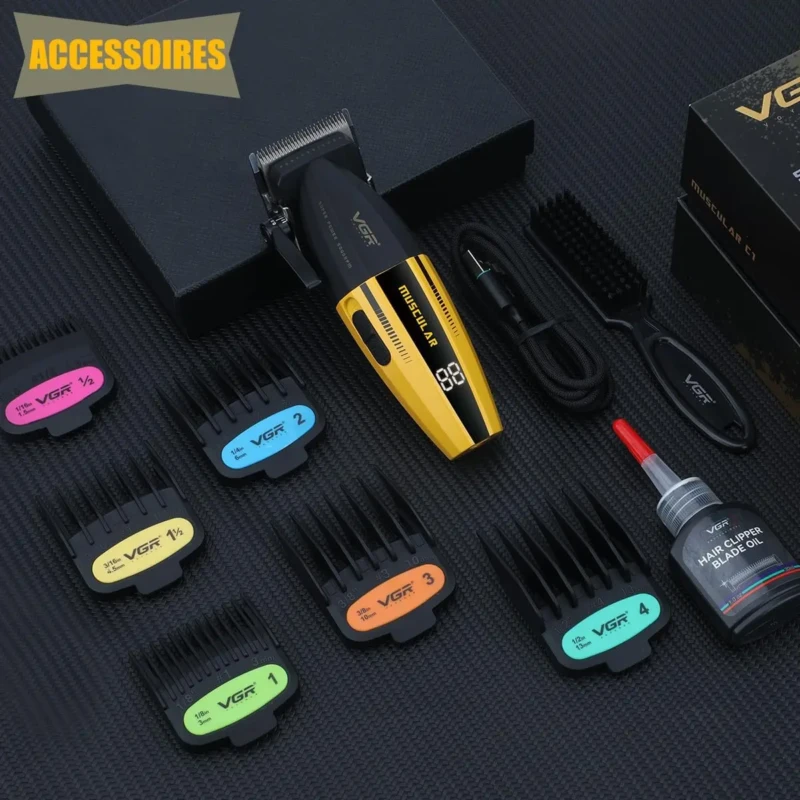 VGR V-937 – Tondeuse professionnelle avec bras levier tondeuse dégradé – cheveux & barbe rechargeable batterie 2000 mAh tondeuse avec levier tondeuse vgr